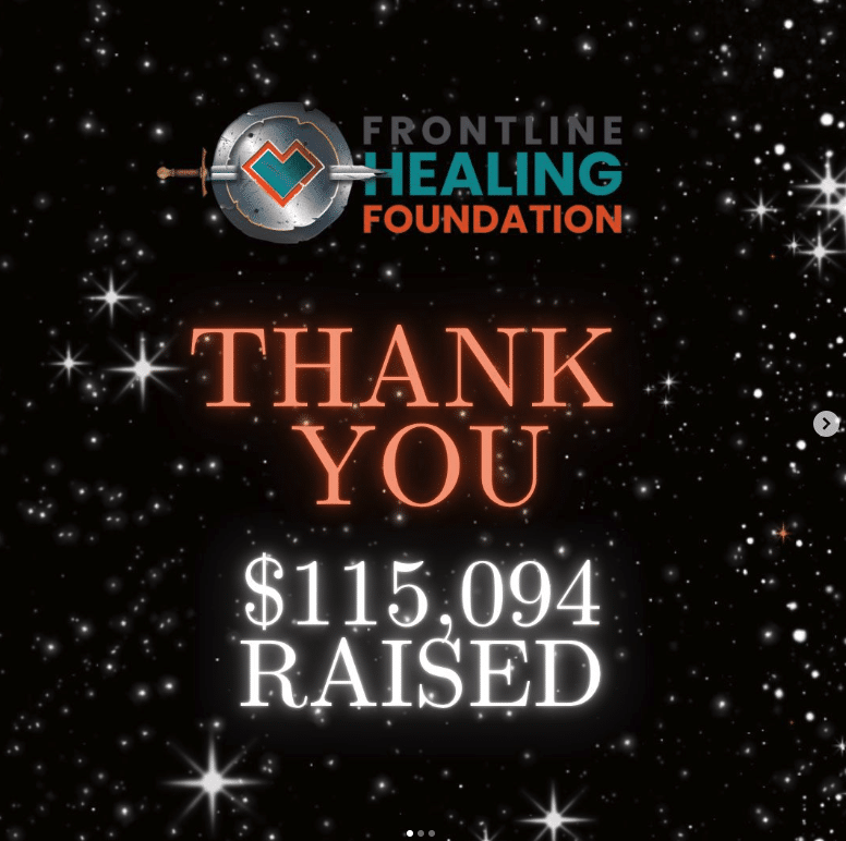 We’re thrilled to announce that thanks to your incredible support, Frontline Healing Foundation’s Annual Fundraiser at Pedrotti's Ranch in San Antonio, TX raised over $100,000 — our highest total ever!